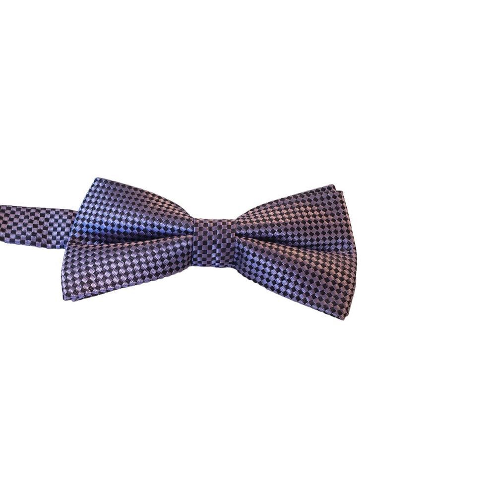 JON VANDYK HOLLAND BOW TIE Mens Purple Lavender Checkers Handmade 100% Polyester